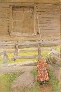 Carl Larsson A Rattvik Girl  by Wooden Storehous Germany oil painting artist
